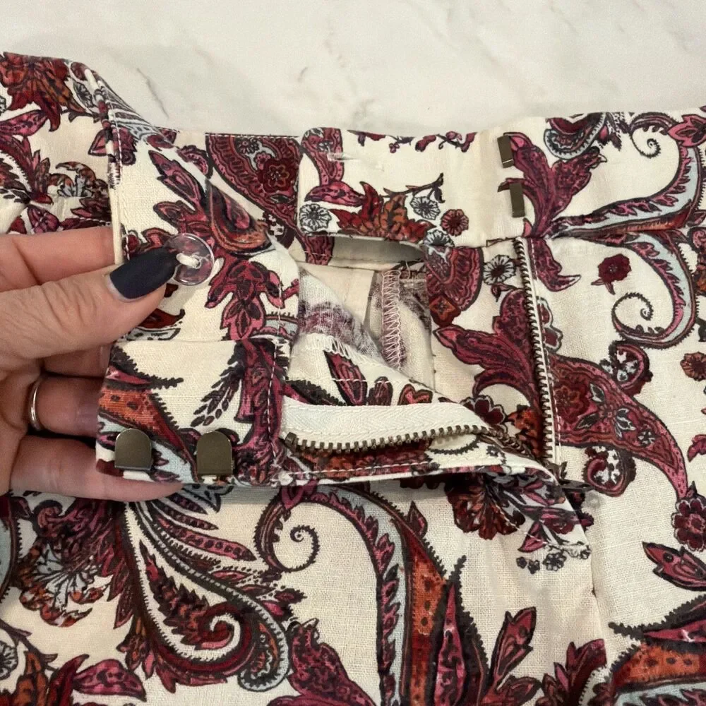 Loft Linen Blend Shorts Paisley 4 Boho Grandmilllennial Coastal Grandma Cottage